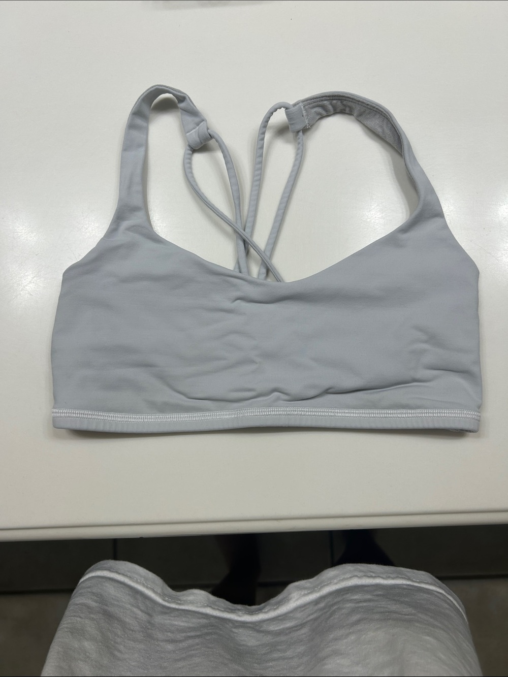 lululemon athletica Light Gray Strappy Back Sports Bra